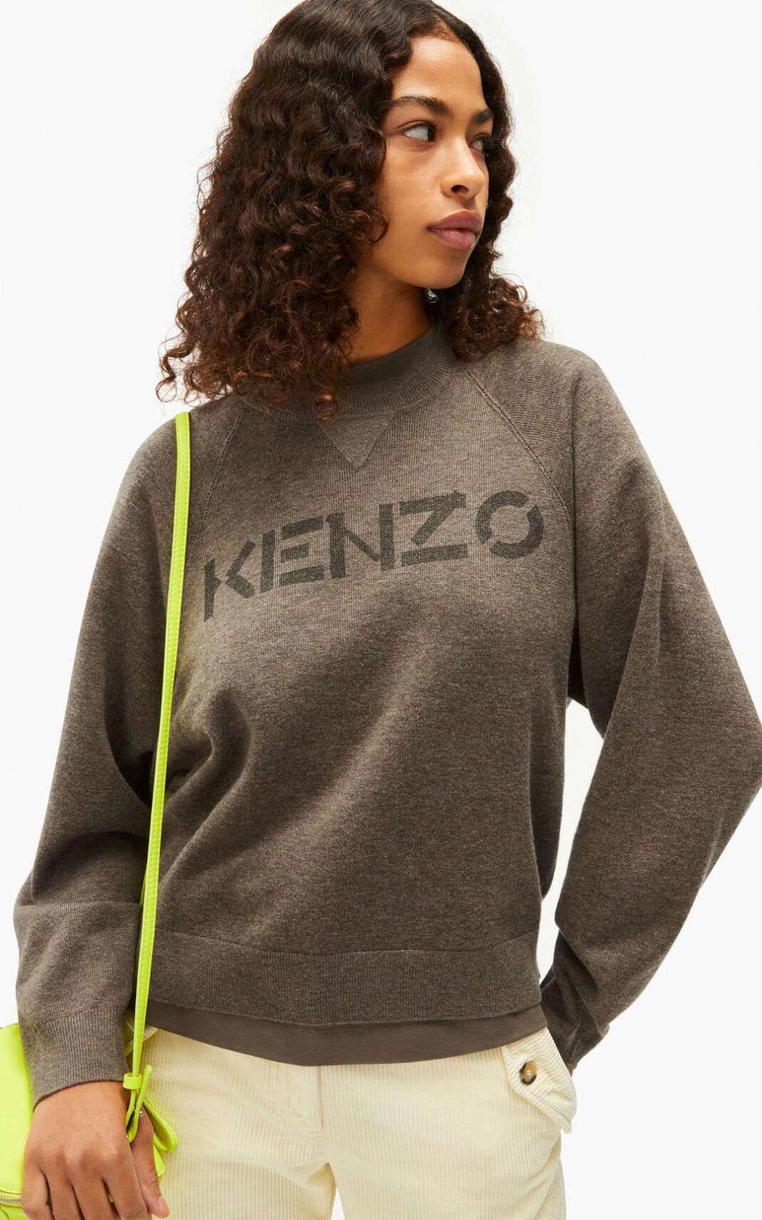 Kenzo Logo merino wool Ženska Pulover Rjav SI-8227533